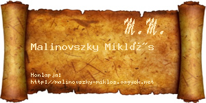 Malinovszky Miklós névjegykártya