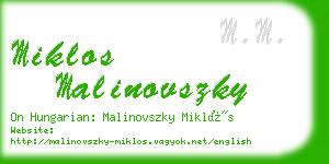 miklos malinovszky business card